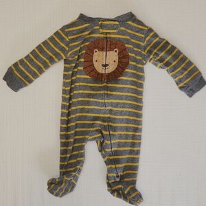 Carter's Gray and Yellow Striped Lion Footie